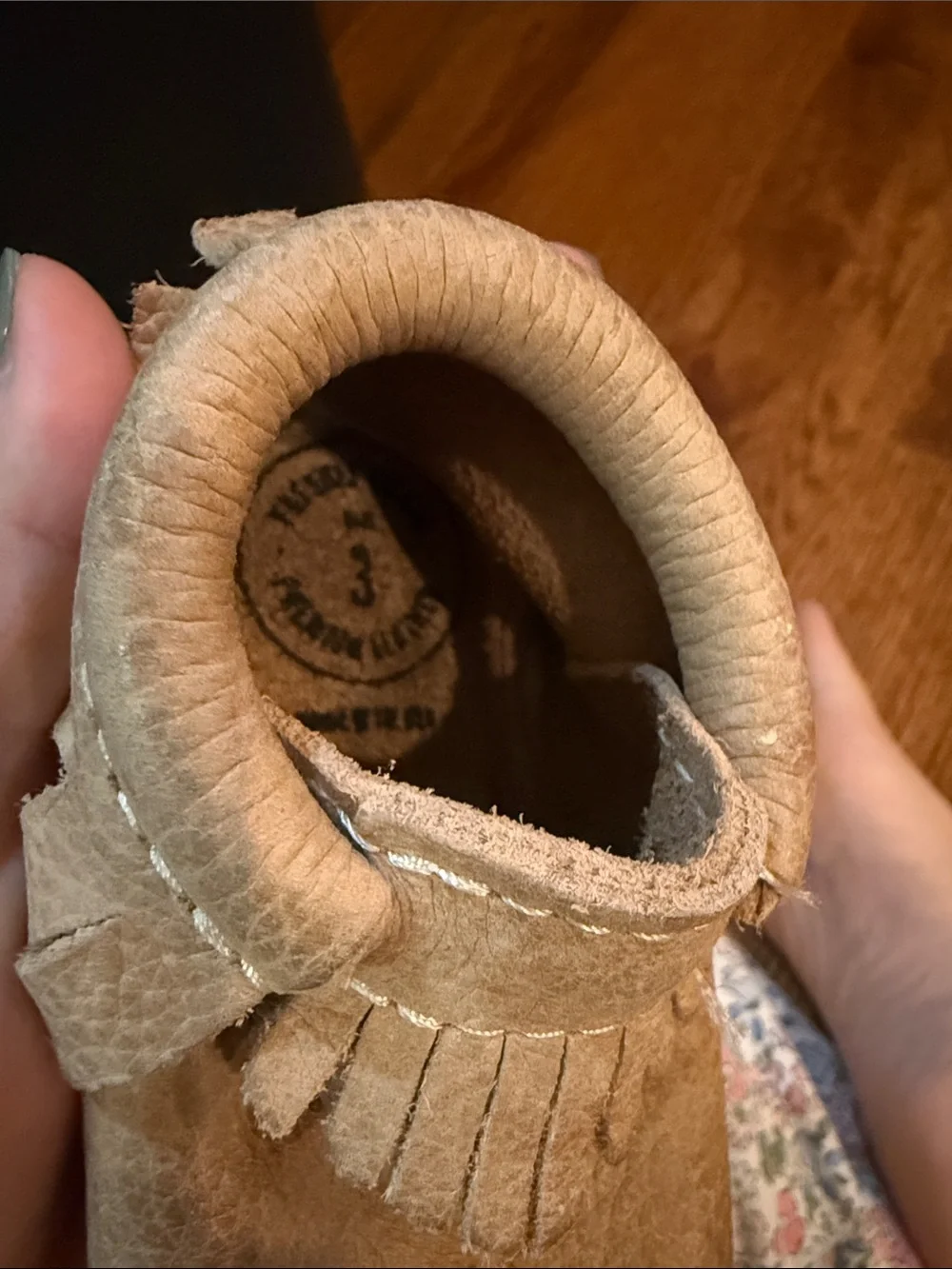 Freshly Picked Baby Moccasins in Beige and Brown